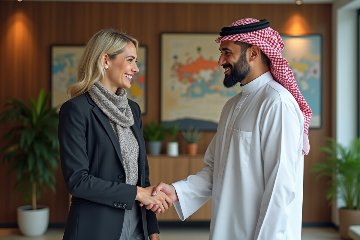 Consultante serrant la main d